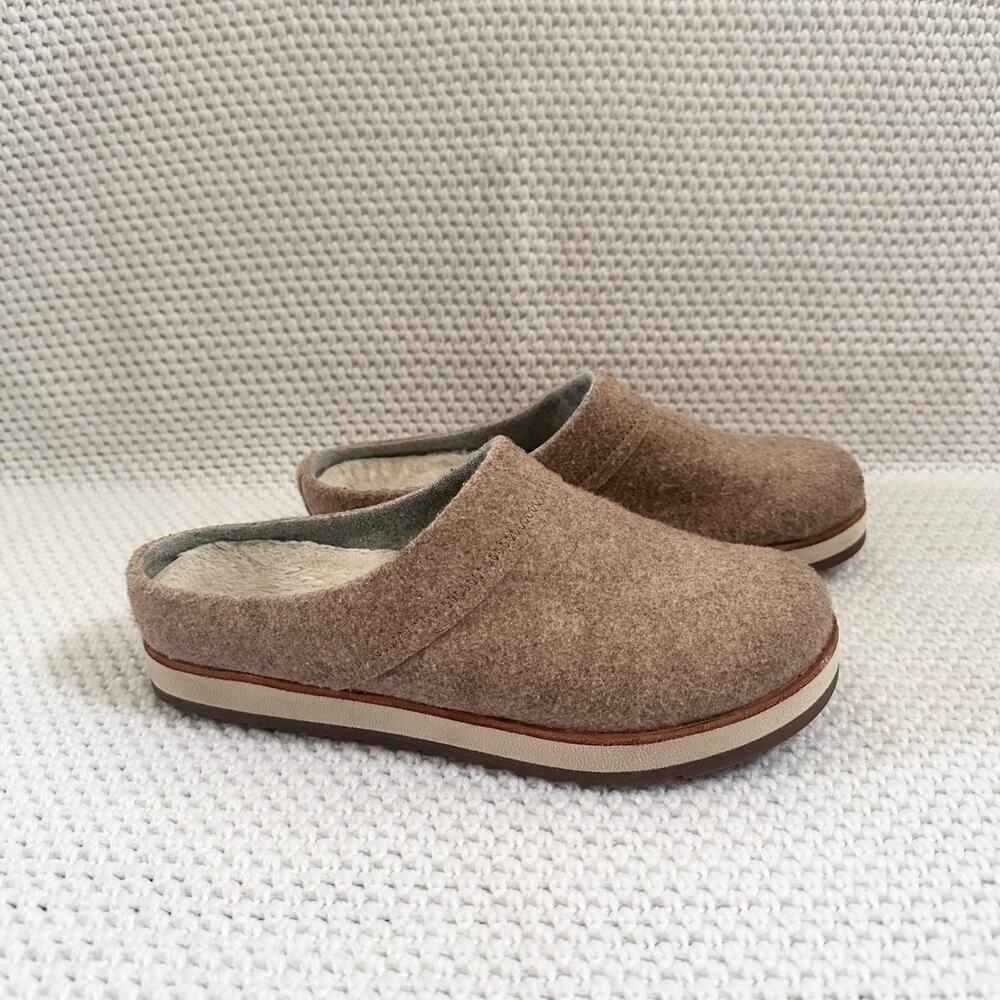 Merrell Juno Beige Wool Slip On Comfort Clog Slipper Shoes Sherpa Lined 9 Women